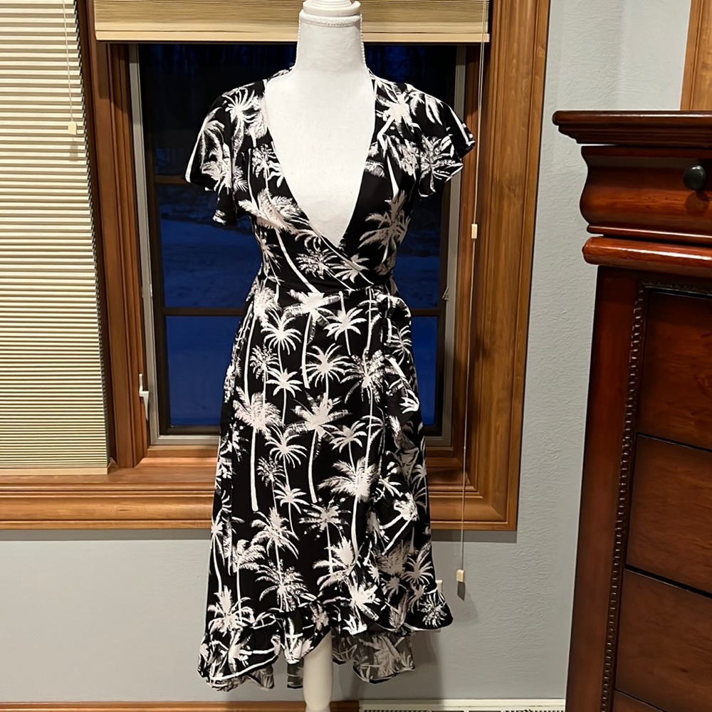Francesca’s Blue Rain Wrap MIDI Dress NWOT Size XS